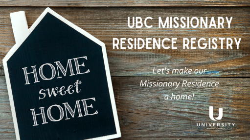 Missionary Residence Gift Registry